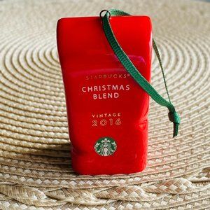 Red Starbucks 2016 Sumatra Christmas Ornament Bag of Coffee Christmas Blend
